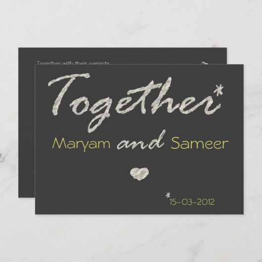 Islamische Hochzeitszeitspapiere - Verlobung bismi Einladung (Vorne/Hinten)