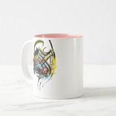 Islamische Kalligraphie-Kunst, Wie-Salamu ` Zweifarbige Tasse (Vorderseite Links)