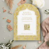 Islamische Königliche Goldene Damaske-Hochzeit mit Einladung