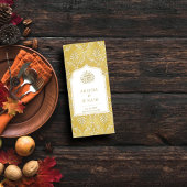 Islamische Königliche Goldene Damaskus-Hochzeit Menükarte