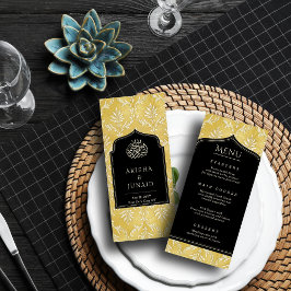 Islamische Königliche Goldene Damaskus-Hochzeit Menükarte