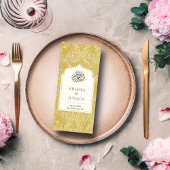 Islamische Königliche Goldene Damaskus-Hochzeit Menükarte
