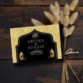 Islamische Königliche Goldene Damaskus-Hochzeit RSVP Karte