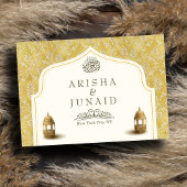 Islamische Königliche Goldene Damaskus-Hochzeit RSVP Karte