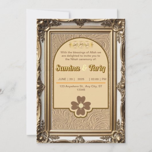 Islamische Kunst Nikah Muslim Hochzeit Einladung (Vorderseite)