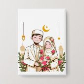 Islamische Kunst Nikah muslimische Groom und Brieg Button (Vorderseite)