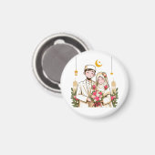 Islamische Kunst Nikah muslimische Groom und Brieg Magnet (Vorderseite/Rückseite)