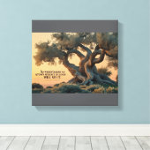 Islamische Mauer Kunst - Olivenbaum mit Koran Vers Leinwanddruck (Insitu (Holzboden))