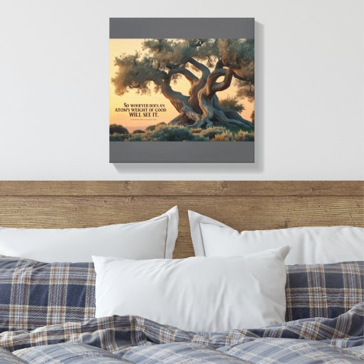 Islamische Mauer Kunst - Olivenbaum mit Koran Vers Leinwanddruck (Insitu (Schlafzimmer))