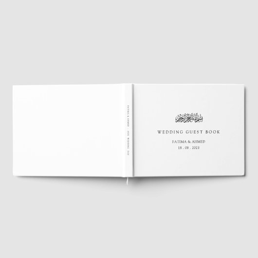 Islamische Minimal-White-Hochzeit Gästebuch (Voll)
