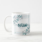 Islamische Moderne Blumenkalligrafie Ramadan Karee Kaffeetasse (Links)
