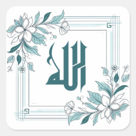 Islamische Moderne floralarabische Kalligrafie All Quadratischer Aufkleber