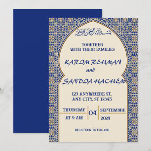 Islamische Mosaik-Hochzeitseinladung Einladung