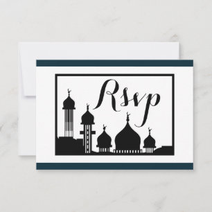Islamische Moschee-Silhouette Hochzeit RSVP Karte