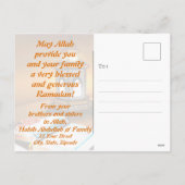 Islamische Moslems Ramadans Kareem Feiertagspostkarte (Rückseite)