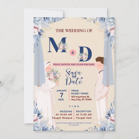 Islamische Save the Date-Karte nach Zusammenarbeit Save The Date (Vorderseite)