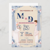 Islamische Save the Date-Karte nach Zusammenarbeit Save The Date (Vorne/Hinten)