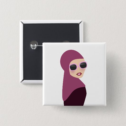 Islamische Schal muslima hijab Damenart Button (Vorne & Hinten)