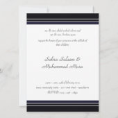 Islamische schwarze Blumenislamhochzeitseinladung Einladung (Rückseite)