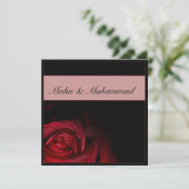 Islamische schwarze Rosenhochzeit/-Verlobung Einladung (Stehend Vorderseite)