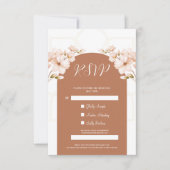 Islamische Terracotta floral Nikah QR Code RSVP Ka Einladung (Vorderseite)