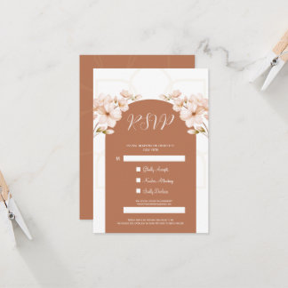 Islamische Terracotta floral Nikah QR Code RSVP Ka Einladung