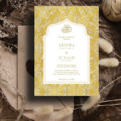 Islamische und königliche Goldene Damaske-Hochzeit Einladung