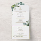 Islamische WEDDING NIKAH WALLIMAH Grüne All In One Einladung (Innen Boden)