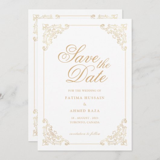 Islamische weiße Ankündigung Datum freihalten (Vorne/Hinten)