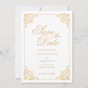 Islamische Weiße Save The Date Ankündigungskarte