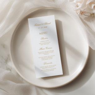 Islamische White Gold Vintage Hochzeit Menükarte