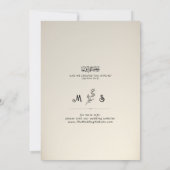 Islamischer Arch Chic Elegante Wedding Couple Mono Einladung (Rückseite)