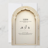 Islamischer Arch Chic Elegante Wedding Couple Mono Einladung (Rückseite)