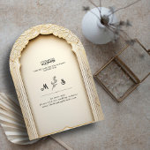 Islamischer Arch Chic Elegante Wedding Couple Mono Einladung