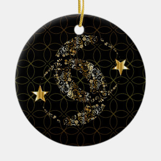 Islamischer Blumenmond und Star Keramik Ornament