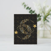 Islamischer Blumenmond und Star Postkarte (Stehend Vorderseite)