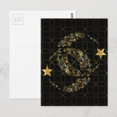 Islamischer Blumenmond und Star Postkarte (Vorne/Hinten)