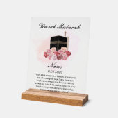 Islamischer Blütenacryl umrah Mubarak Acrylschild (Winkel)