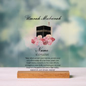 Islamischer Blütenacryl umrah Mubarak Acrylschild (Neutral)