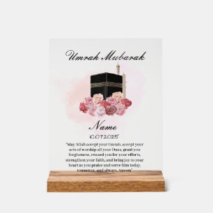 Islamischer Blütenacryl umrah Mubarak Acrylschild