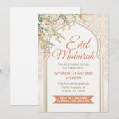 Islamischer Bogen Blumen Eid Mubarak Einladung (Vorne/Hinten)