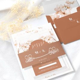 Islamischer Boho Verziert Terracotta-Initials Nika Einladungsbanderole