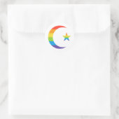 Islamischer Crescent & Star-Gay Pride-LGBTQ Runder Aufkleber (Tasche)