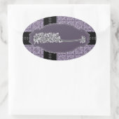 Islamischer Damast Bismillah basmallah lila Ovaler Aufkleber (Tasche)