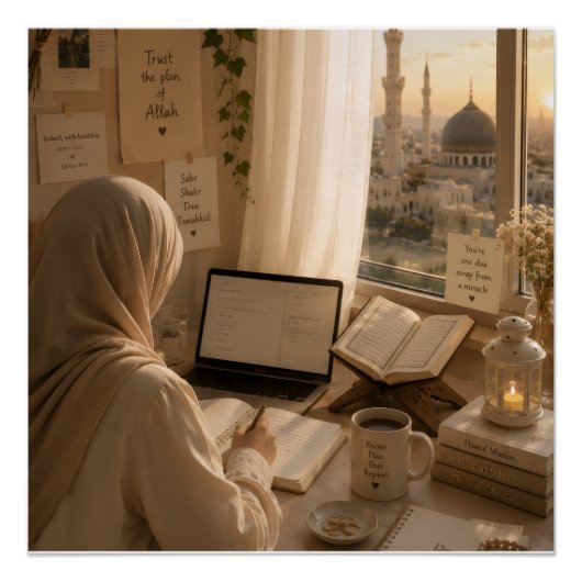 Islamischer Deen & Dunya Spiralposter Poster (Vorderseite)