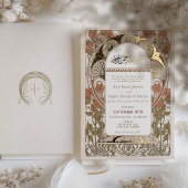 Islamischer Fall Burnt Orange Gold Arab Wedding Folieneinladung