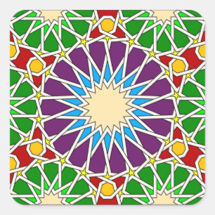 Islamischer geometrischer Musteraufkleber Quadratischer Aufkleber