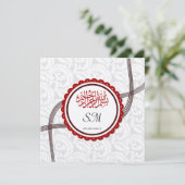 Islamischer goldener Damast, der Bismillah Moslems Einladung (Stehend Vorderseite)