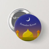 Islamischer Halbmond Ramadan Kareem Typografische Button (Vorne & Hinten)