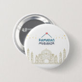 Islamischer Halbmond Ramadan Kareem Typografische Button (Vorne & Hinten)